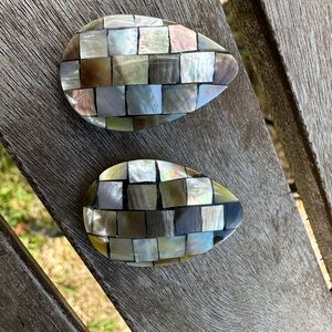 Women’s stud earrings,mosaic techniques,shell